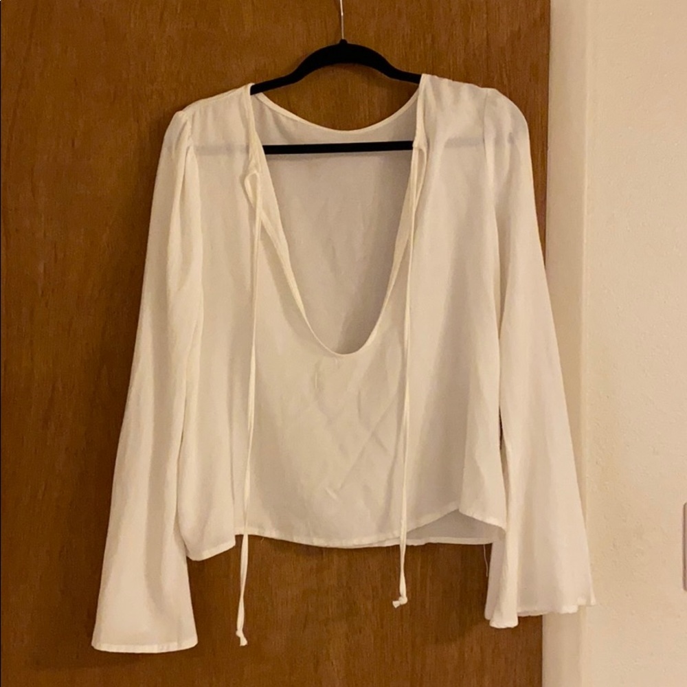Free people flowy front tie top